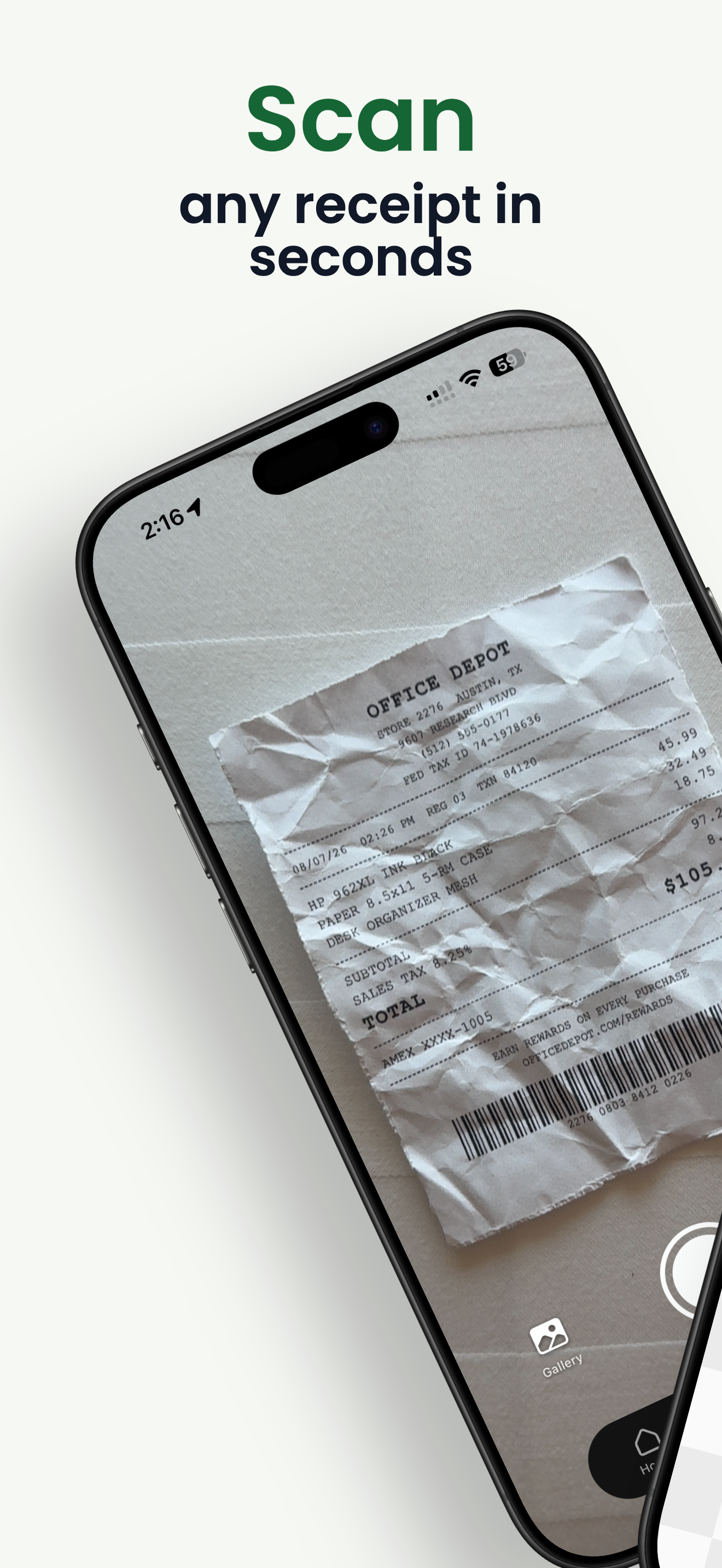 Taxr — scan any receipt in seconds