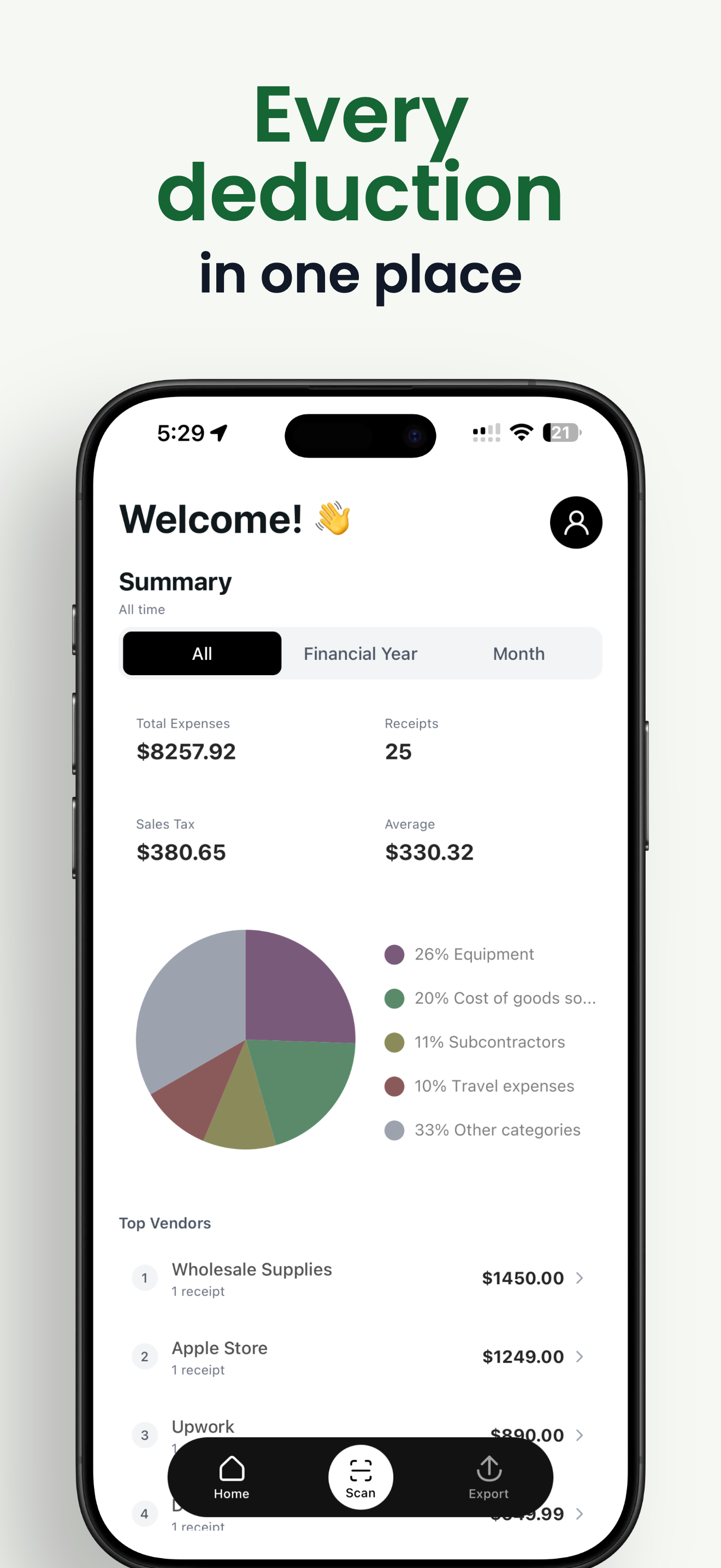 Taxr — every deduction in one place